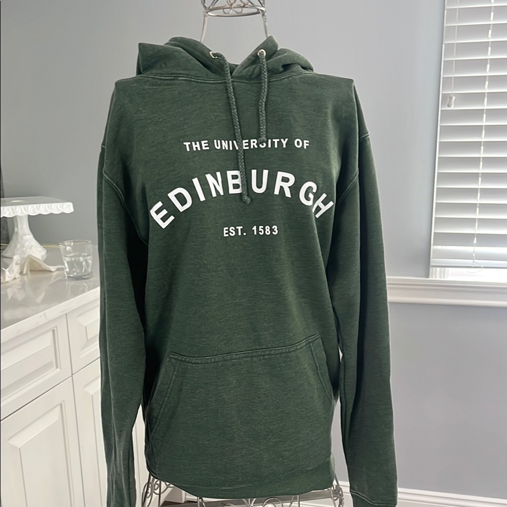 Green Collegiate Style Sweater with Bold Text